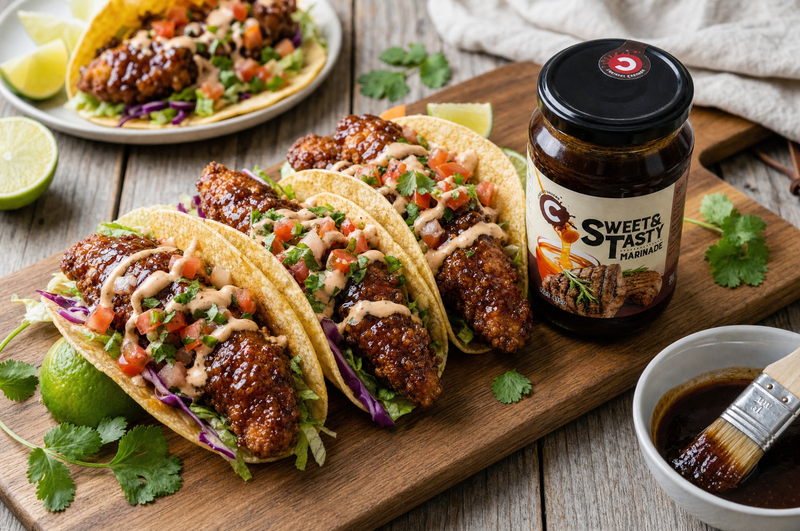 Crispy chicken tacos